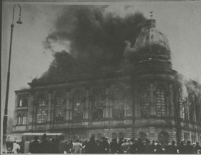 Kristallnacht, synagogue,  frankfurt-am-mai, november 1938